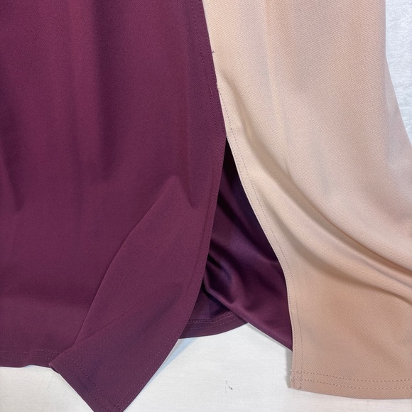 Donna Karan New York Women's Cap-Sleeve Colorblocked Sheath Midi Dress Size 14 - Picture 4 of 13